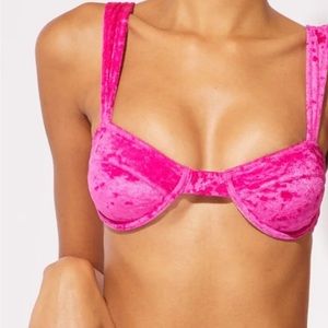 NWT Solid & Striped Velvet Bikini Set